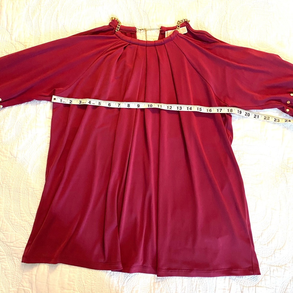 MICHAEL KORS Burgundy Cold Should Blouse 🌺🌺 - Picture 4 of 12